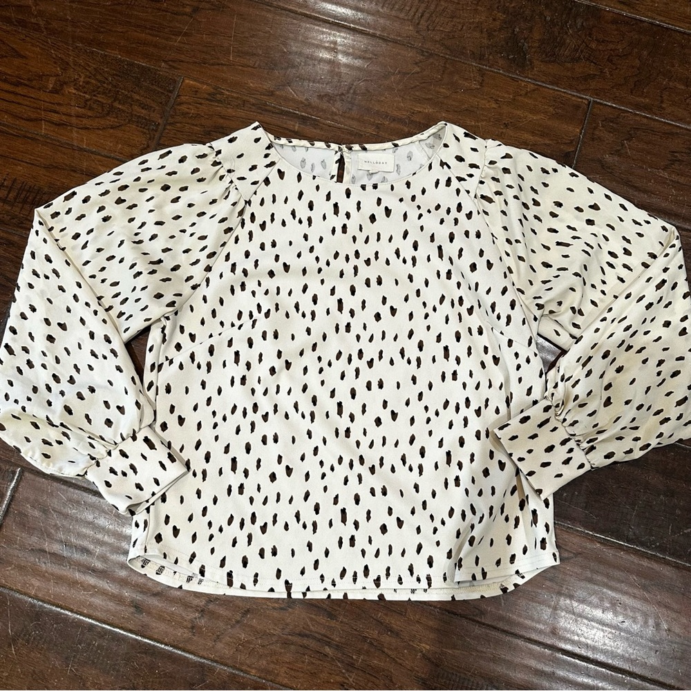 MELLODAY Black and White Patterned‎ Blouse